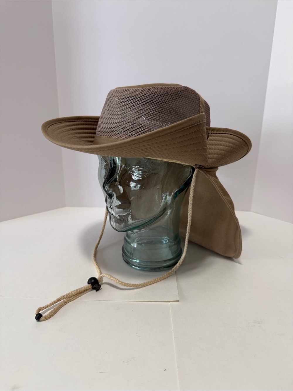Khaki Outdoor Sun Hat with Neck Flap